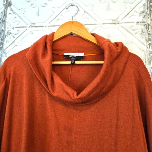 Eloquii Elements Sweaters Mock Neck Tunic Sweater Plus Sz 22/24 Rust Orange - Picture 9 of 13